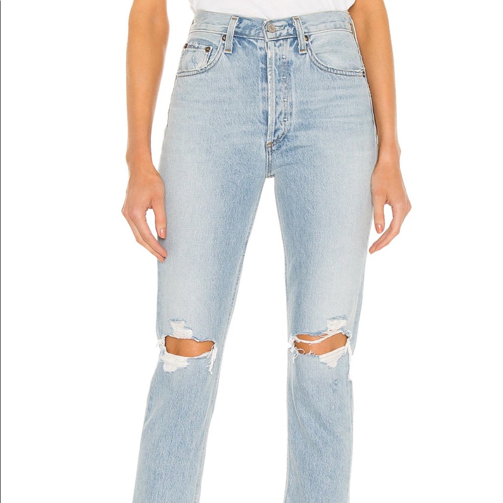 agolde riley crop jeans